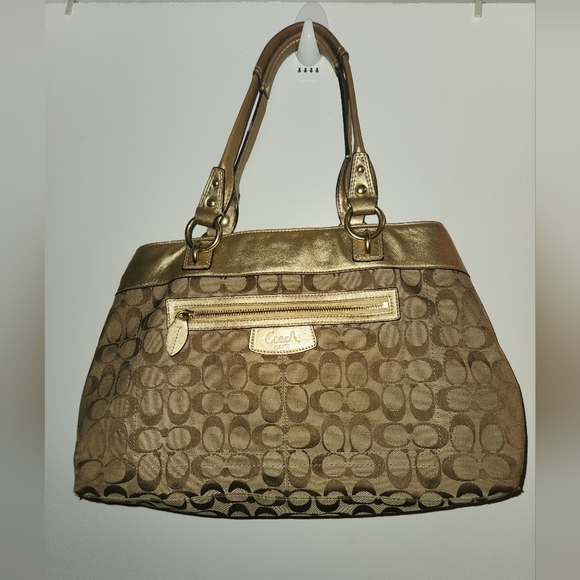 Coach Brown and Gold Women's Bag - Picture 1 of 11
